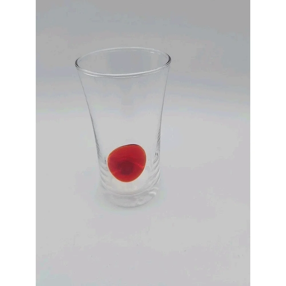 6 Pier 1 Swirline Red Swirl 4 oz. Cordial Liqueur Shot Glasses + Tray FREE SHIP